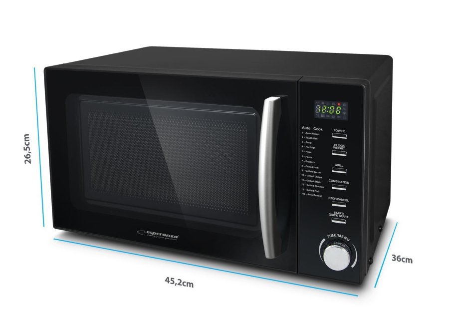 Esperanza COCINERO Sort Kombination mikroovn Bordplade 20 L 1200 W #11