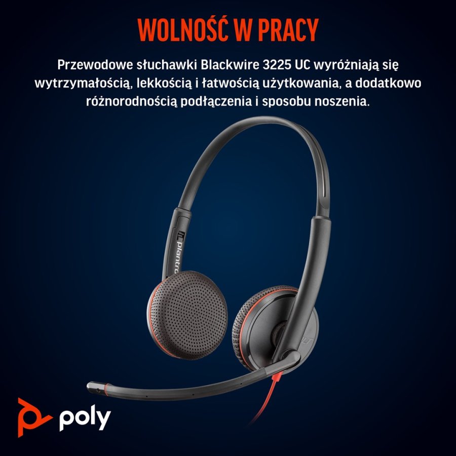 Poly Blackwire 3225 USB-C-stereoheadset + 3,5 mm stik +USB-C/A-adapter (bulk) #3