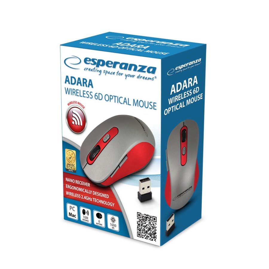 Esperanza EM131R Mus RF trdls optisk 1600 DPI #4