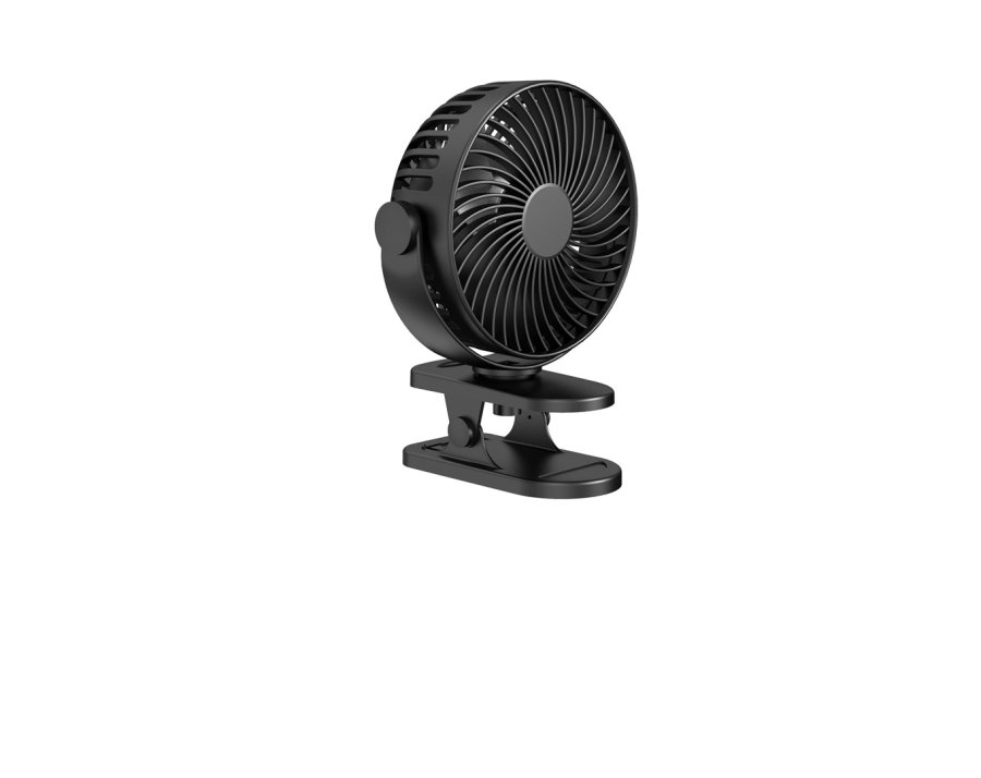 Bordventilator med clips 15cm USB + batteri, sort #1