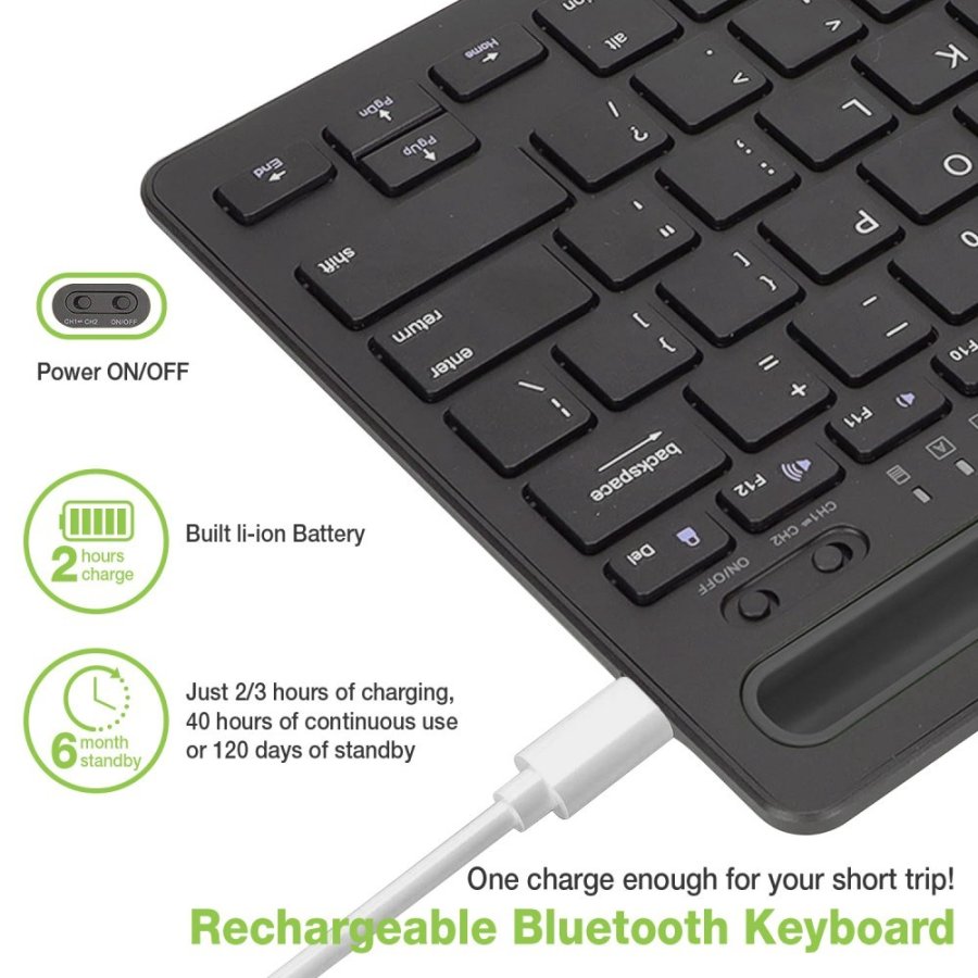Techly ICTBK102U tastatur Universel Bluetooth QWERTY Engelsk Sort #18