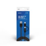 Savio CL-128 USB-kabel USB 2.0 1 m USB A USB C/Micro-USB A Sort #7