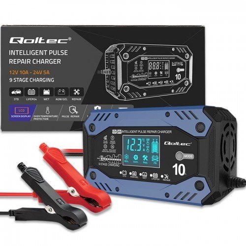 Qoltec 52482 batterioplader til kretj 12/24 V Sort, Bl #9
