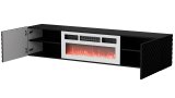 Cama RTV-skab LARA 183x35x37 sort mat + hvid pejs #2