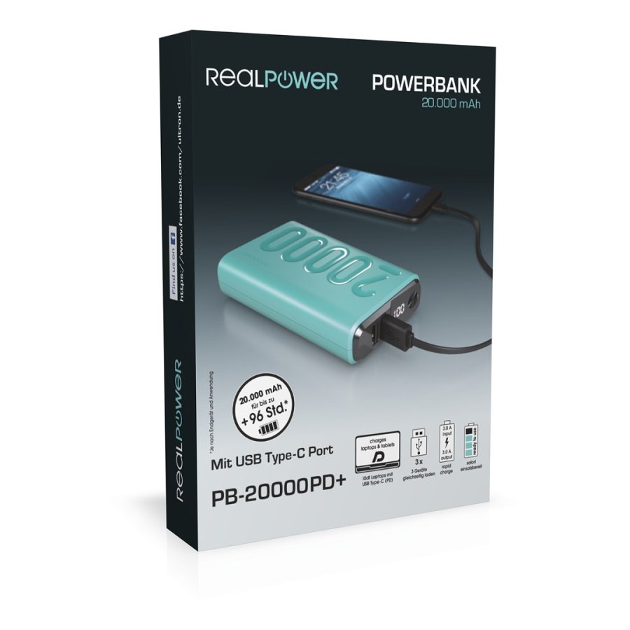 RealPower PB-20000PD+ Nutopia 20000 mAh Bl� #5