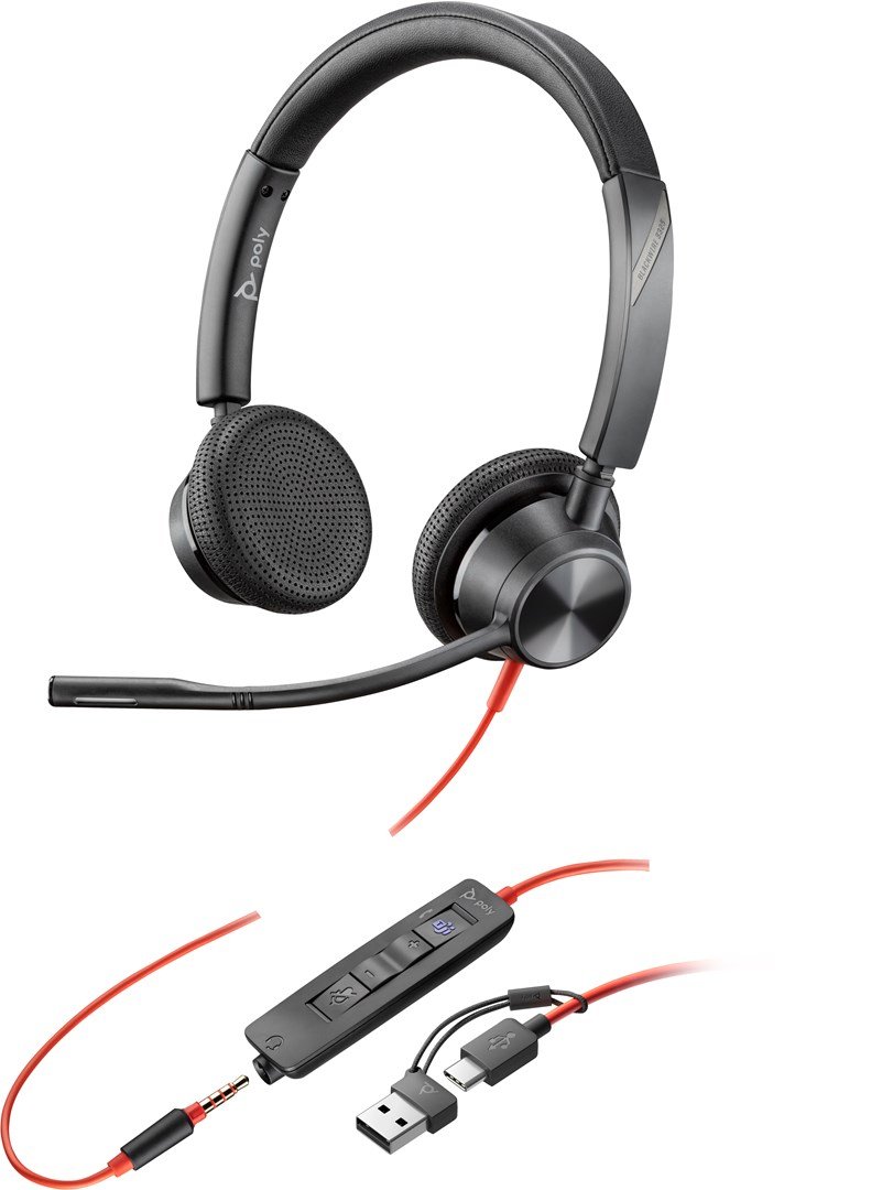 Poly Blackwire 3325 Stereo Microsoft Teams Certified USB-C Headset +3.5mm Plug +USB-C/A Adapter #6