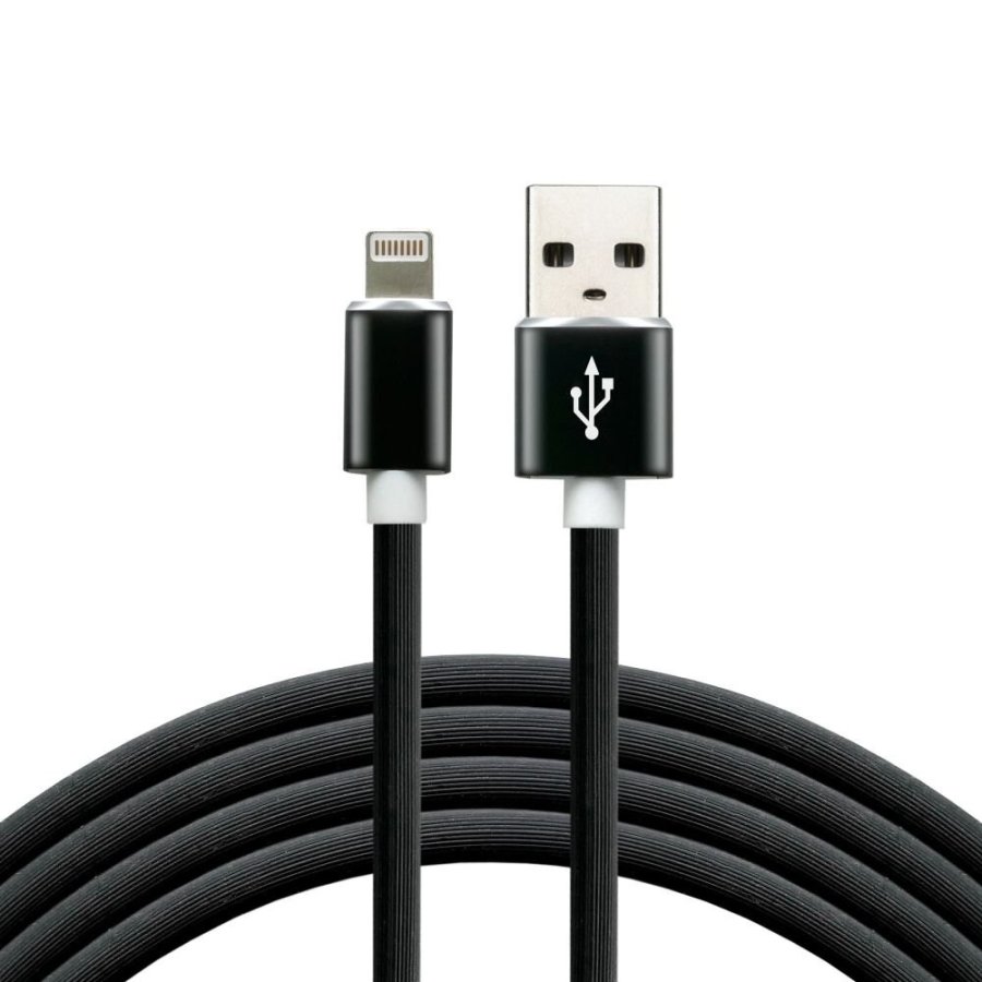 everActive USB Lightning-kabel 1m - Sort, silikone, understttelse af hurtig opladning, 2,4A - CBS-1IB #1