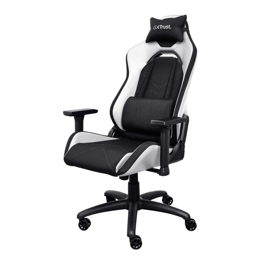 Trust GXT 714 RUYA Universal gamingstol Sort, Hvid #2