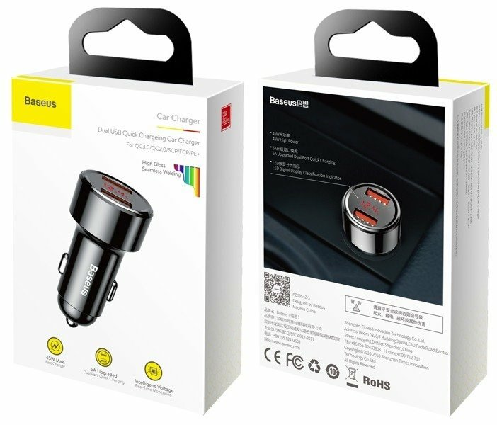 Baseus CCMLC20A-01 oplader til mobil enhed Smartphone Sort USB Hurtig opladning Automatisk #7