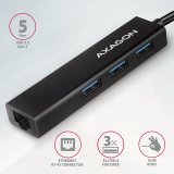 Axagon HMC-GL3A USB-C-Hub 3x USB-A Gbit-LAN schwarz USB 3.2 Gen 1 (3.1 Gen 1) Type-C 5000 Mbit/s Sort #5