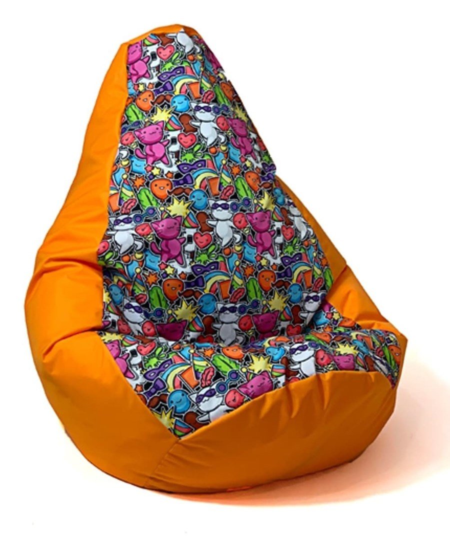 Puf GO GIFT Orange Oxford tejido antidesgarros 140 x 100 cm #1