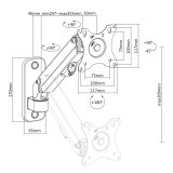 Maclean skrmvgbeslag, 17-27'', maks. 7 kg, gasfjeder, MC-458 #2