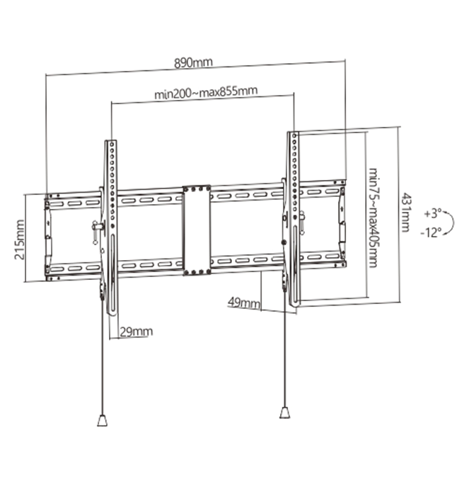 Gembird WM-90T-01 tv-beslag 2,29 m (90