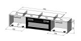 RTV-skab ROVA med elektrisk pejs 190x37x48 cm sort/sort hjglans #4