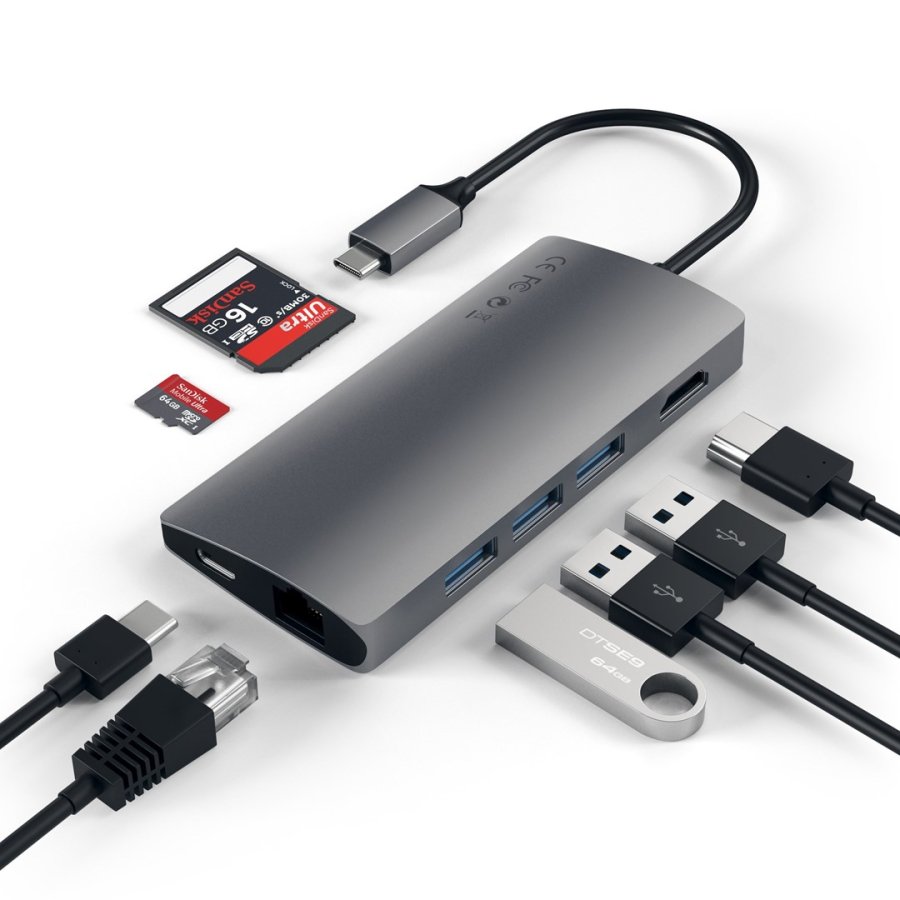 Satechi Multi-Port Adapter V2 Dock st. USB 3.2 Gen 1 (3.1 Gen 1) Type-C Gr� #4