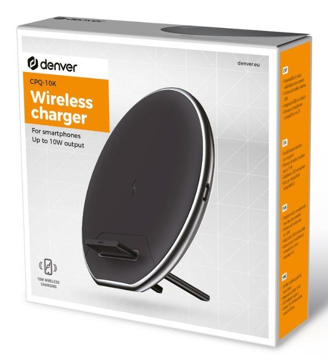 Denver QI chargers QI Charging pad Smartphone Sort, Slv USB Trdls opladning Indendrs, Udendrs #7