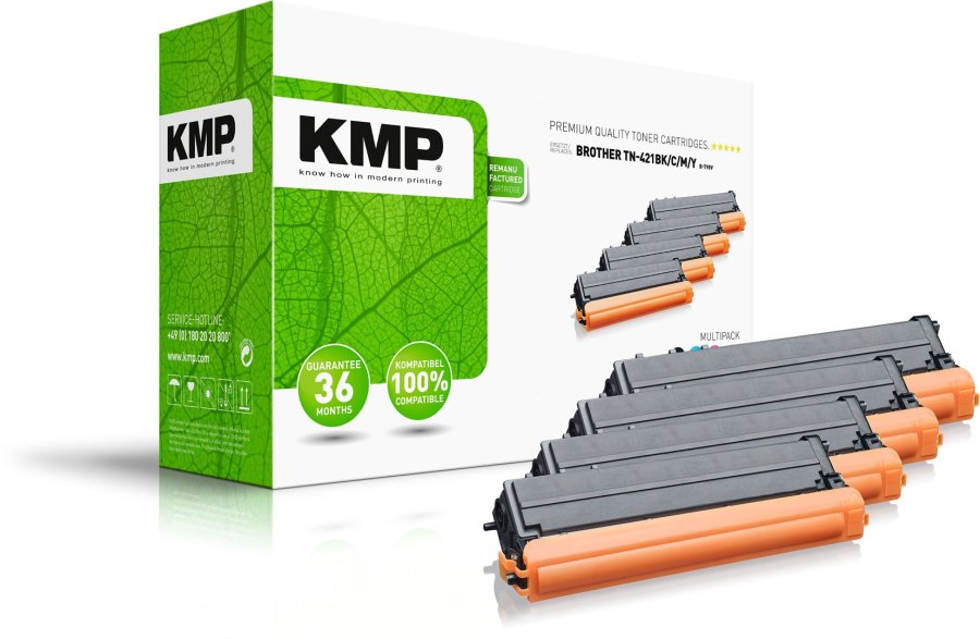 KMP MULTIPACK B-T98V tonerpatron 4 stk Kompatibel Sort, Bl�, Magenta, Gul #1