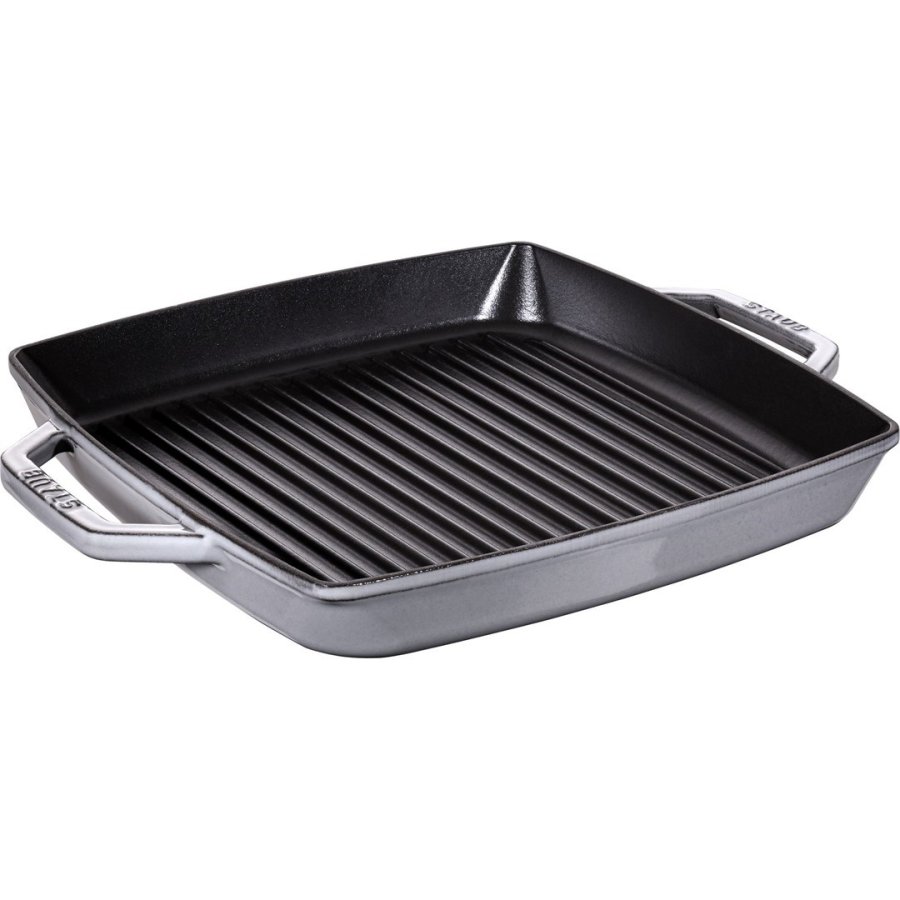 STAUB Square cast iron grill pan with two handles 33 cm, graphite #2