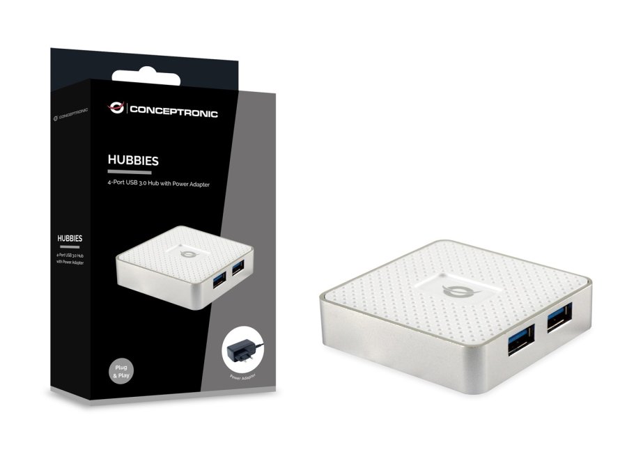 Conceptronic HUBBIES03W interface hub USB 3.2 Gen 1 (3.1 Gen 1) Micro-B 5000 Mbit/s Hvid #2