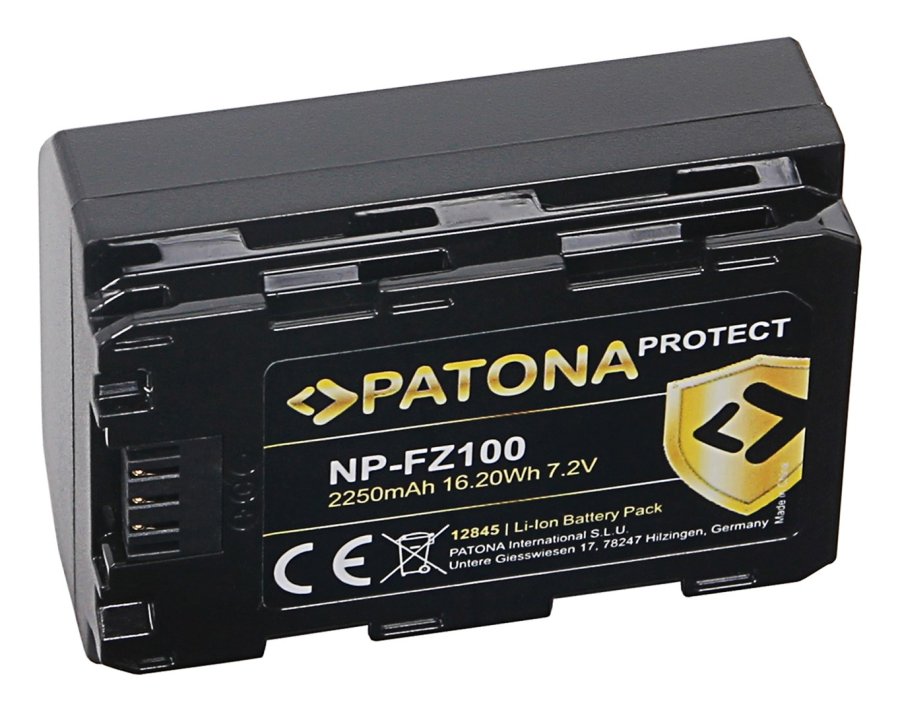 Patona Protect NP-FZ100 2250mAh / 16.2Wh batteri til Sony NP-FZ100 A7 III, A7R III, A7RM3, Alpha 7 R III, Alpha 7 R III, A9, Alpha 9 #2