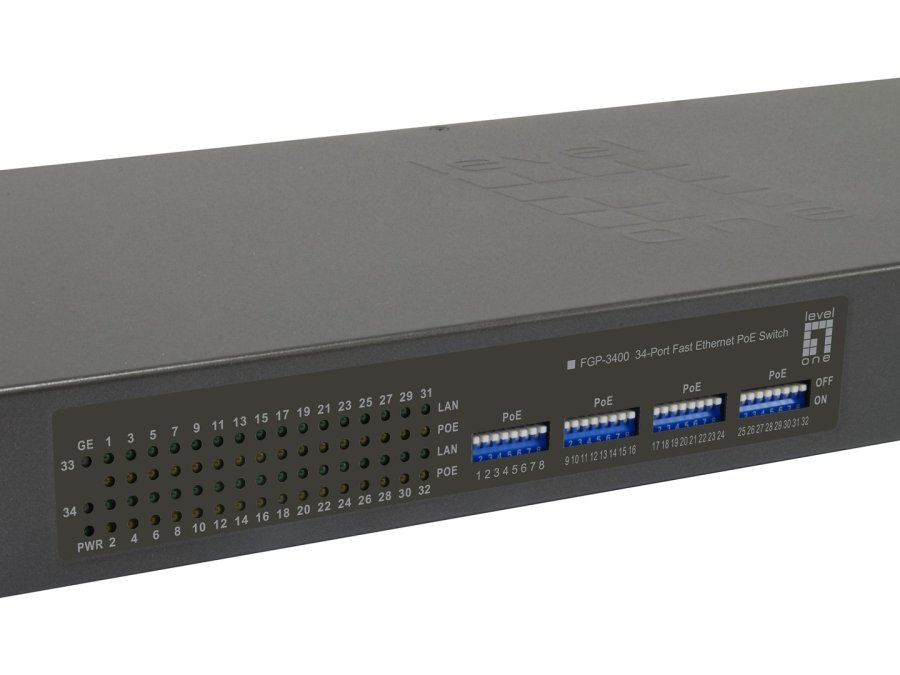 LevelOne FGP-3400W250 netv�rksswitch Ikke administreret Fast Ethernet (10/100) Str�m over Ethernet (PoE) Sort #2