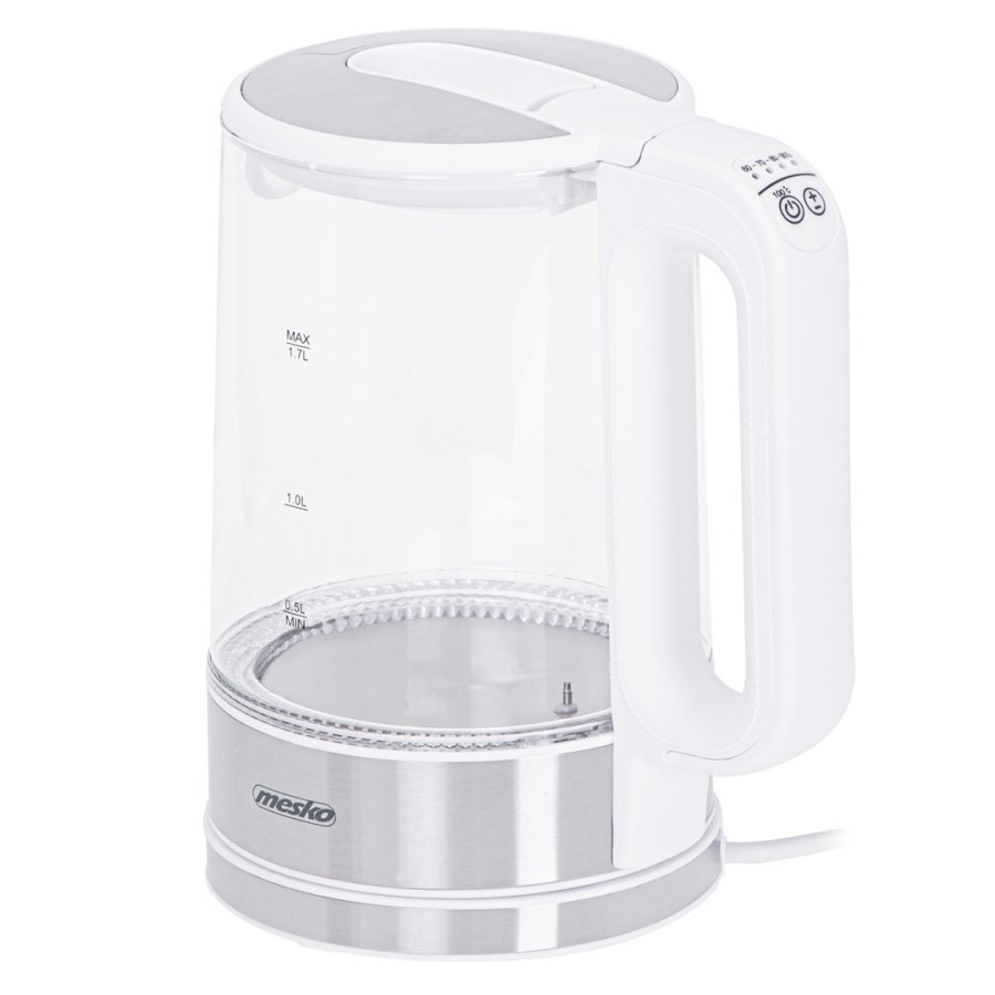 Mesko Home MS 1301W elkedel 1,7 L 2200 W Rustfrit stl, Transparent, Hvid #9
