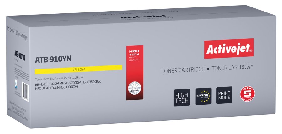 Activejet toner ATB-910YN (erstatning for Brother TN-910Y; Supreme; 9000 sider; gul) #1