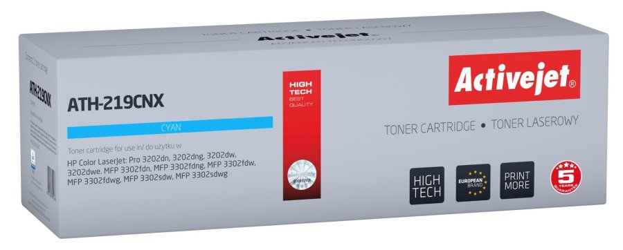 Activejet ATH-219CNX Toner til HP-printer, erstatning for HP 219X W2191X; Supreme; 2500 sider; bl, med chip #1