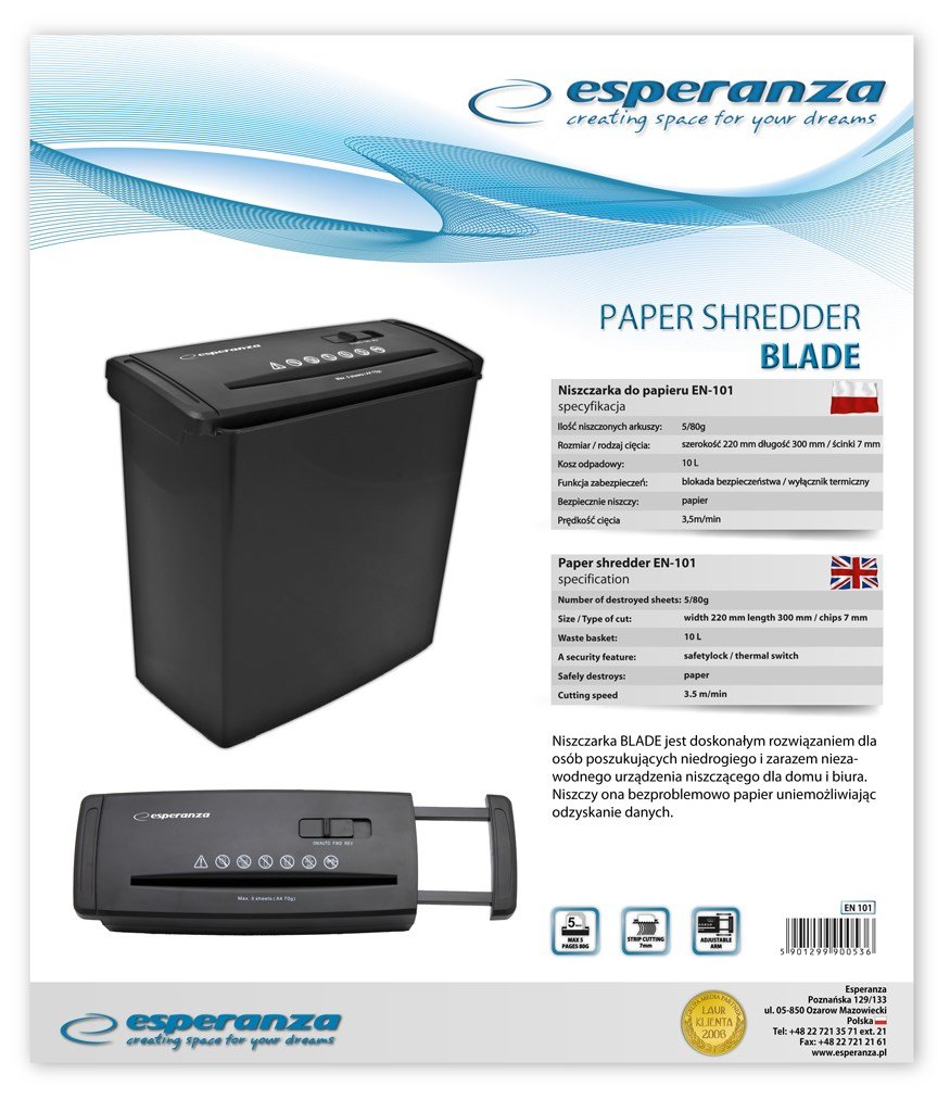 Esperanza EN101 Sort papir makuleringsmaskine #4