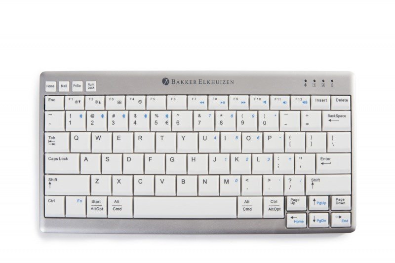 BakkerElkhuizen UltraBoard 950 Wireless tastatur Kontor Bluetooth QWERTY US engelsk Lys gr�, Hvid #3