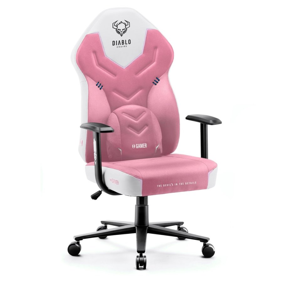 DIABLO X-GAMER gaming-stol i pink og hvid #1