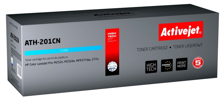 Activejet Tonerpatron ATH-201CN til HP printer, Erstatning HP 201A CF401A; Supreme; 1400 sider; cyan #1