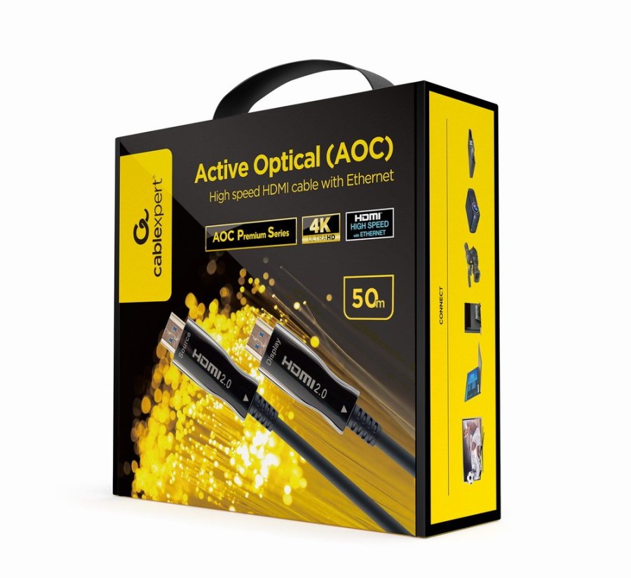 Gembird CCBP-HDMI-AOC-50M-02 HDMI-kabel HDMI Type A (Standard) Sort #1