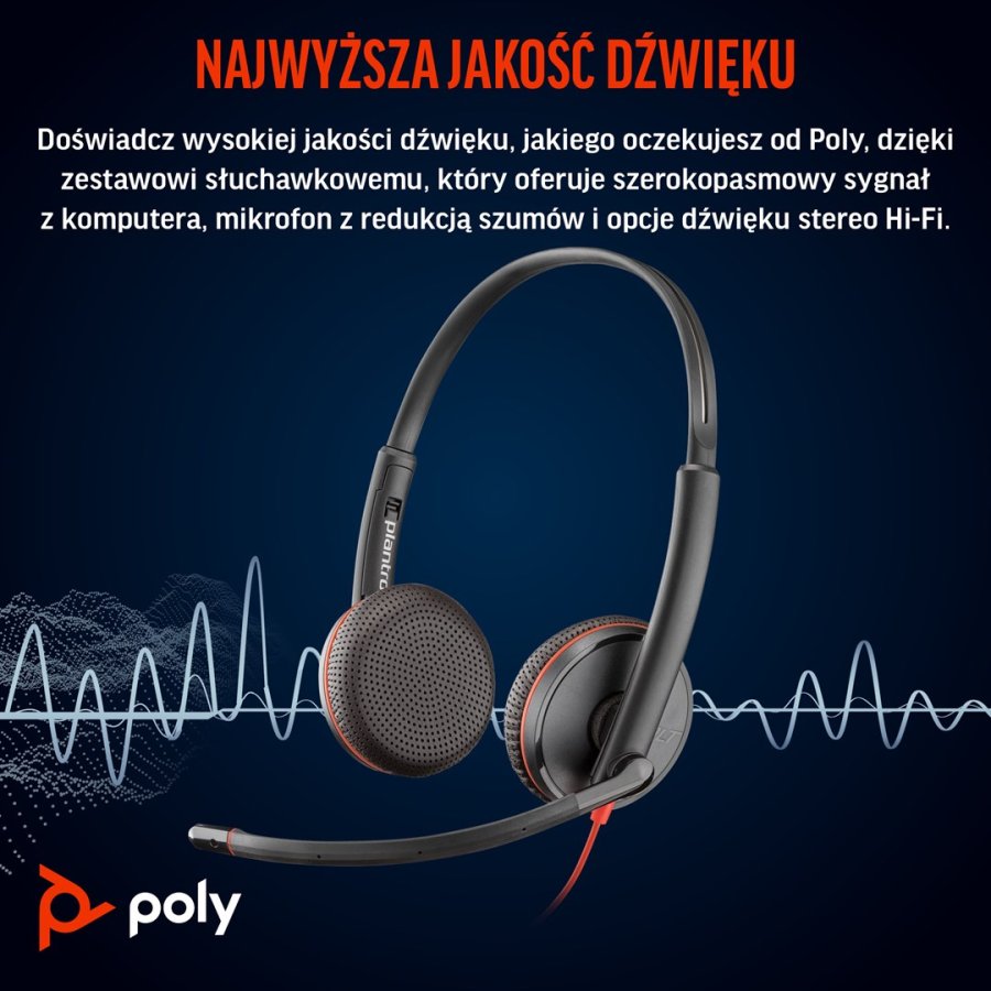 Poly Blackwire 3225 USB-C-stereoheadset + 3,5 mm stik +USB-C/A-adapter (bulk) #4
