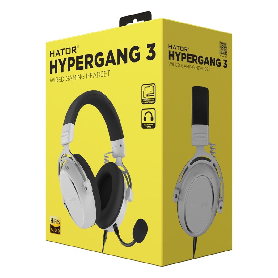 HATOR HYPERGANG 3 Hi-Res Headset Ledningsf�rt Spil USB Type-C / USB Type-A Hvid #8