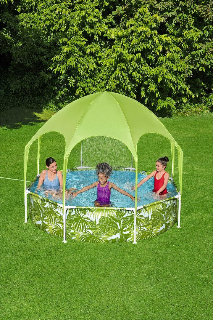 Bestway 56432 / 23 swimmingpool til over jorden Indrammet pool Rund 1688 L Bl�, Gr�n, Hvid #10