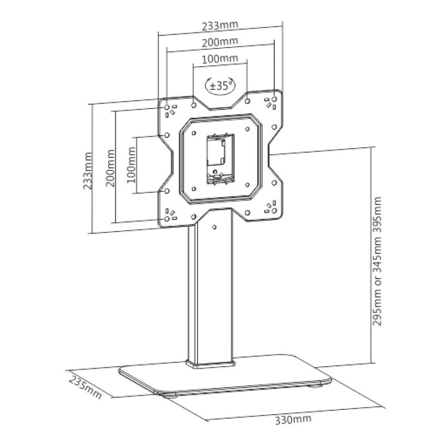 Techly ICA-LCD 323S skrmbeslag og -stativer 109,2 cm (43