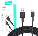 AUKEY CB-NAC2 USB-C Type-C Power Delivery PD 60W 3A 1.8m Nylon Sort #1