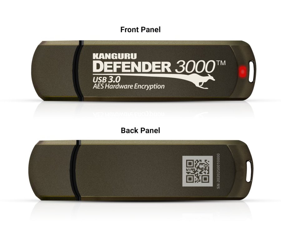 iStorage Kanguru Defender 3000 USB-ngle 256 GB USB Type-C 3.2 Gen 1 (3.1 Gen 1) Gr #2