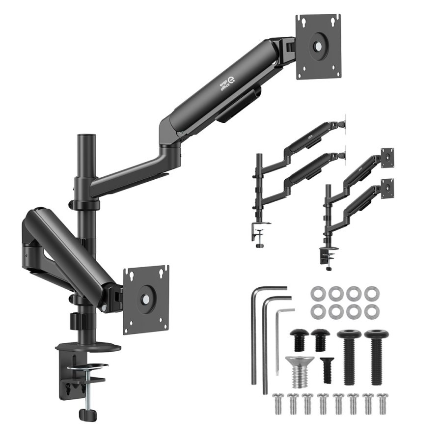 Ergo Office-holder/oph�ng til 2 sk�rme, gasfjeder, 17