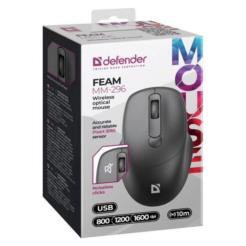 Gaming-mus Defender FEAM MM-296 RF SILENT Sort #3
