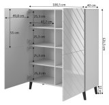 Reol ABETO 100,5 x 40 x 121,5 cm grafit/blank grafit #10