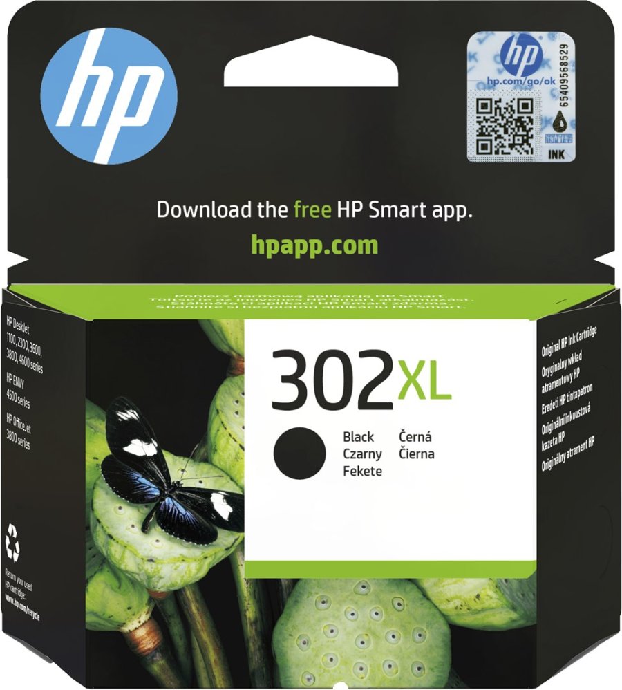 HP Original 302XL-bl�kpatron med h�j kapacitet, sort #1