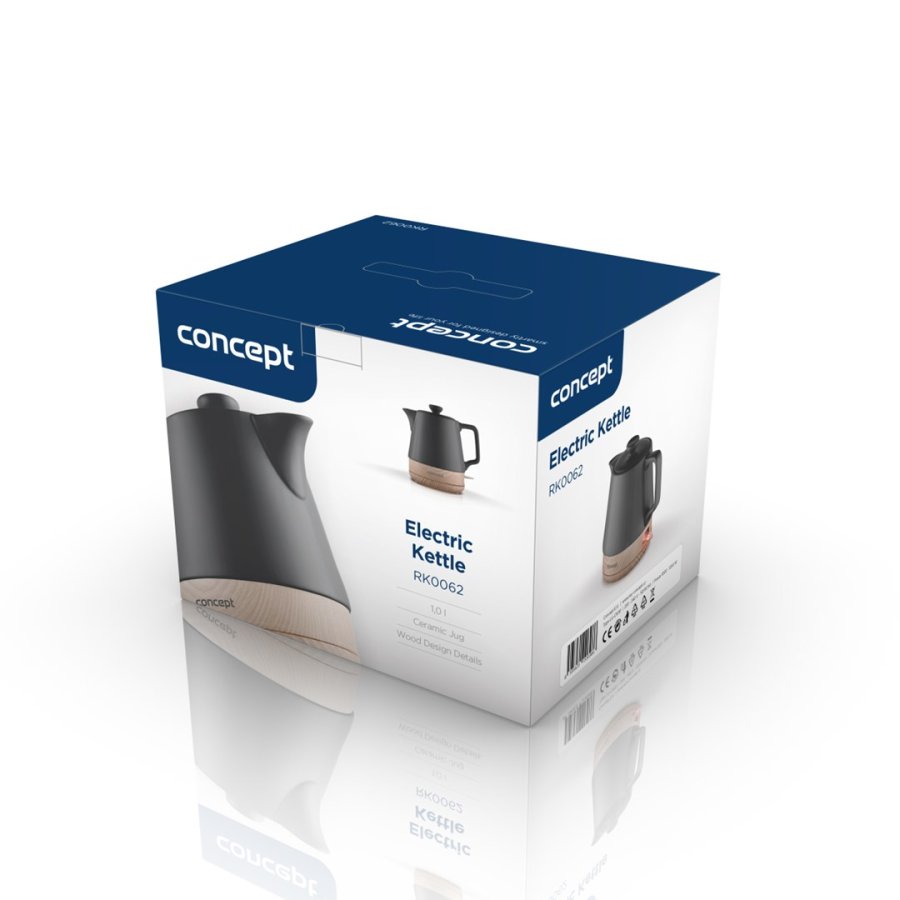 Concept RK0062 elkedel 1 L 1200 W Anthracit, Tr� #12
