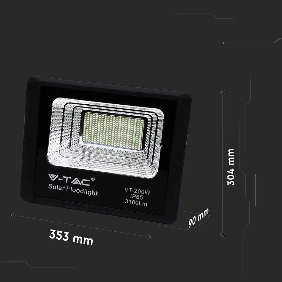 V-TAC 40W IP65 Solar LED VT-200W 4000K 3100lm #3