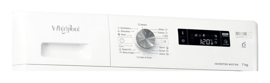 Whirlpool Washing machine | FFS 7469 W EE | Energy efficiency class A | Front loading | Washing capacity 7 kg | 1400 RPM | Depth 57.5 cm | Width 59.5 cm | Display | LED | White #7