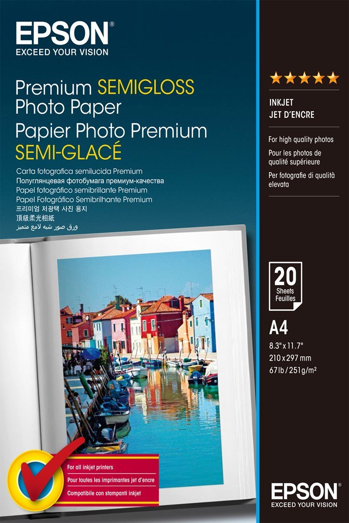 Epson Premium, DIN A4, 251g/m Hvid Semi-glans #1