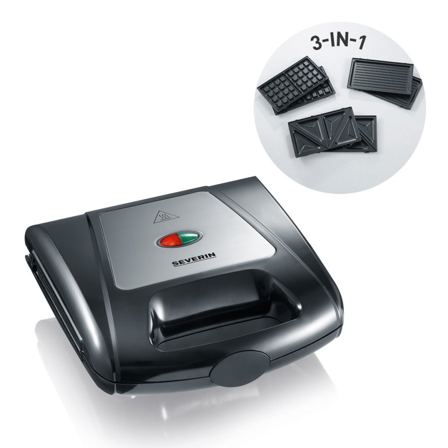 Severin 2968 2 vaffel/vafler 1000 W Sort, Krom #10