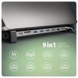 Axagon HMC-10HLS dockingstation Ledningsfrt USB 3.2 Gen 1 (3.1 Gen 1) Type-C Sort, Gr #3