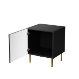 Sengebord 2 stk. JUNGLE 53.5x40.5x44 sort mat + gyldne ben #2